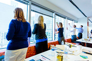 brainstorming activity during leadership conference